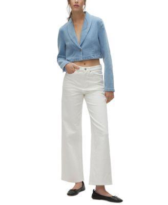 Vero Moda Womens Natalia Long-Sleeve Cropped Denim Jacket Product Image