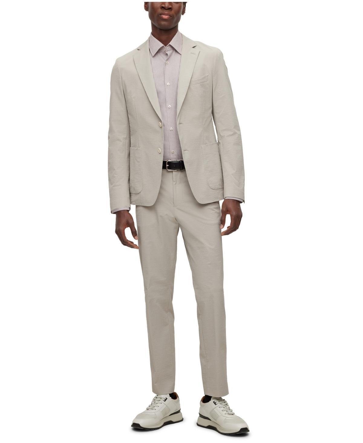 HUGO BOSS Boss By  Men's Checked Slim-fit Shirt In Medium Red Product Image