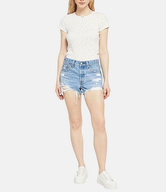 Levi's® Original High Rise Destructed Frayed Hem Shorts Product Image