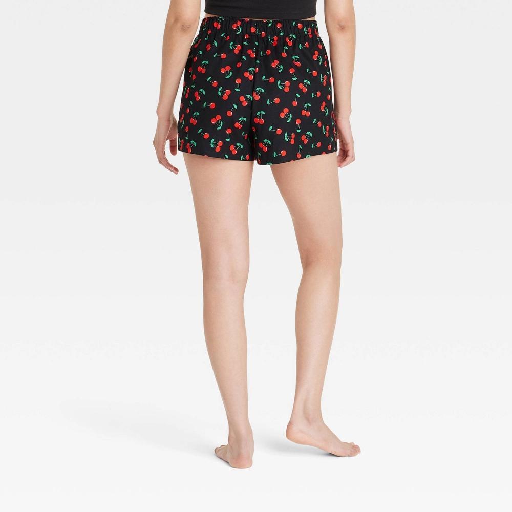 Women's Boxer Pajama Shorts - Colsie™ Blue Gingham L: Cotton Flannel, Midweight, Elastic Waistband Product Image