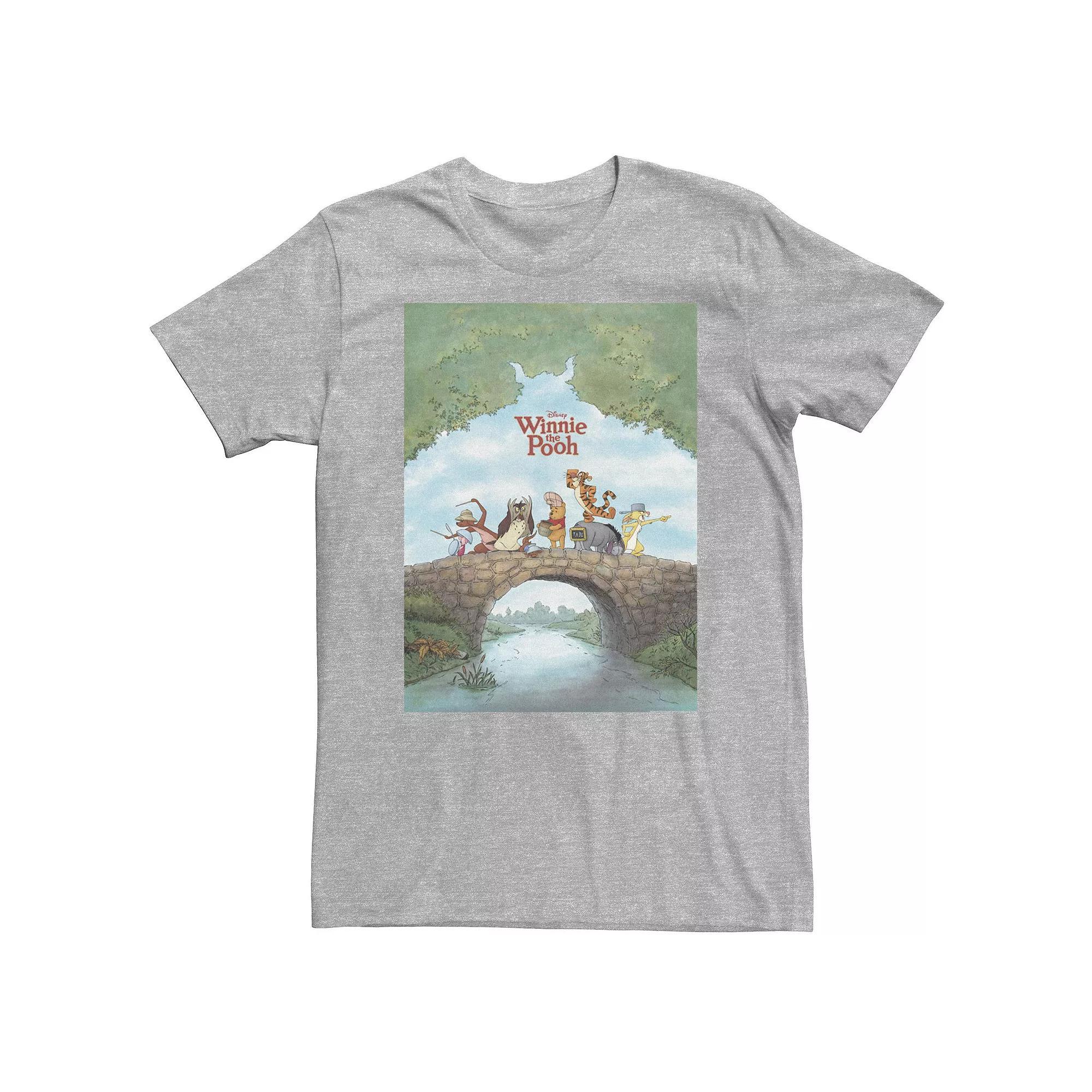 Big & Tall Disney Winnie The Pooh Poster Tee, Men's, Size: Large Tall, Athletic Grey Product Image