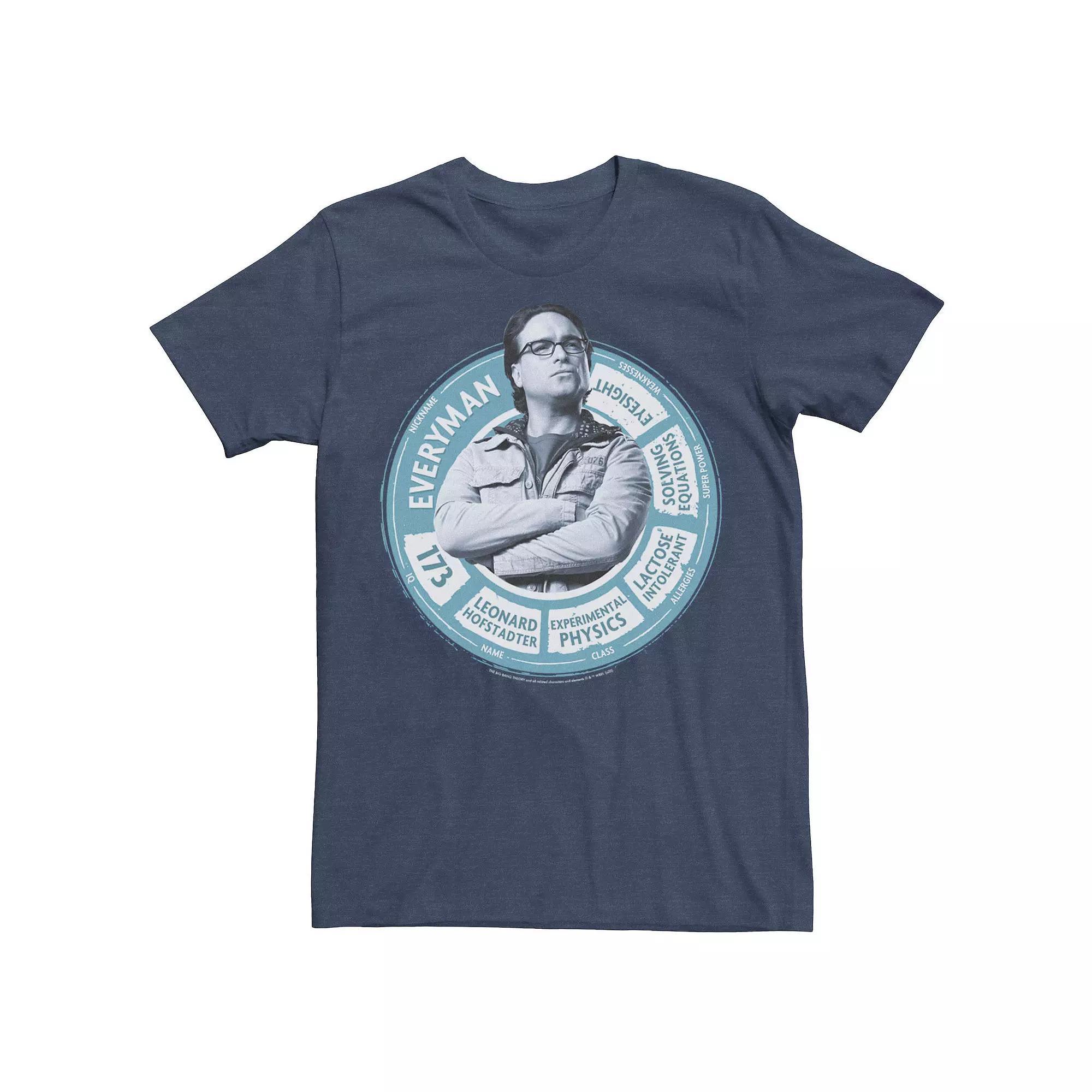 Men's The Big Bang Theory Leonard Statistics Tee, Size: XXL, Navy Grey Product Image