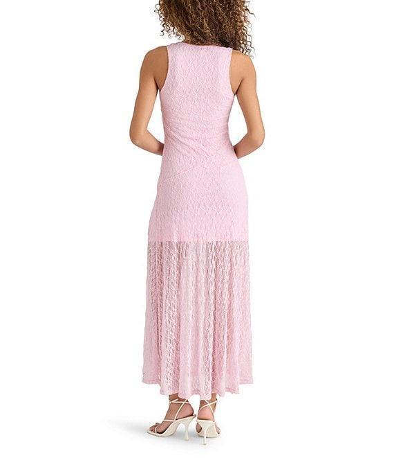 Floral Knit Short-Sleeve A-Line Midi Dress Product Image