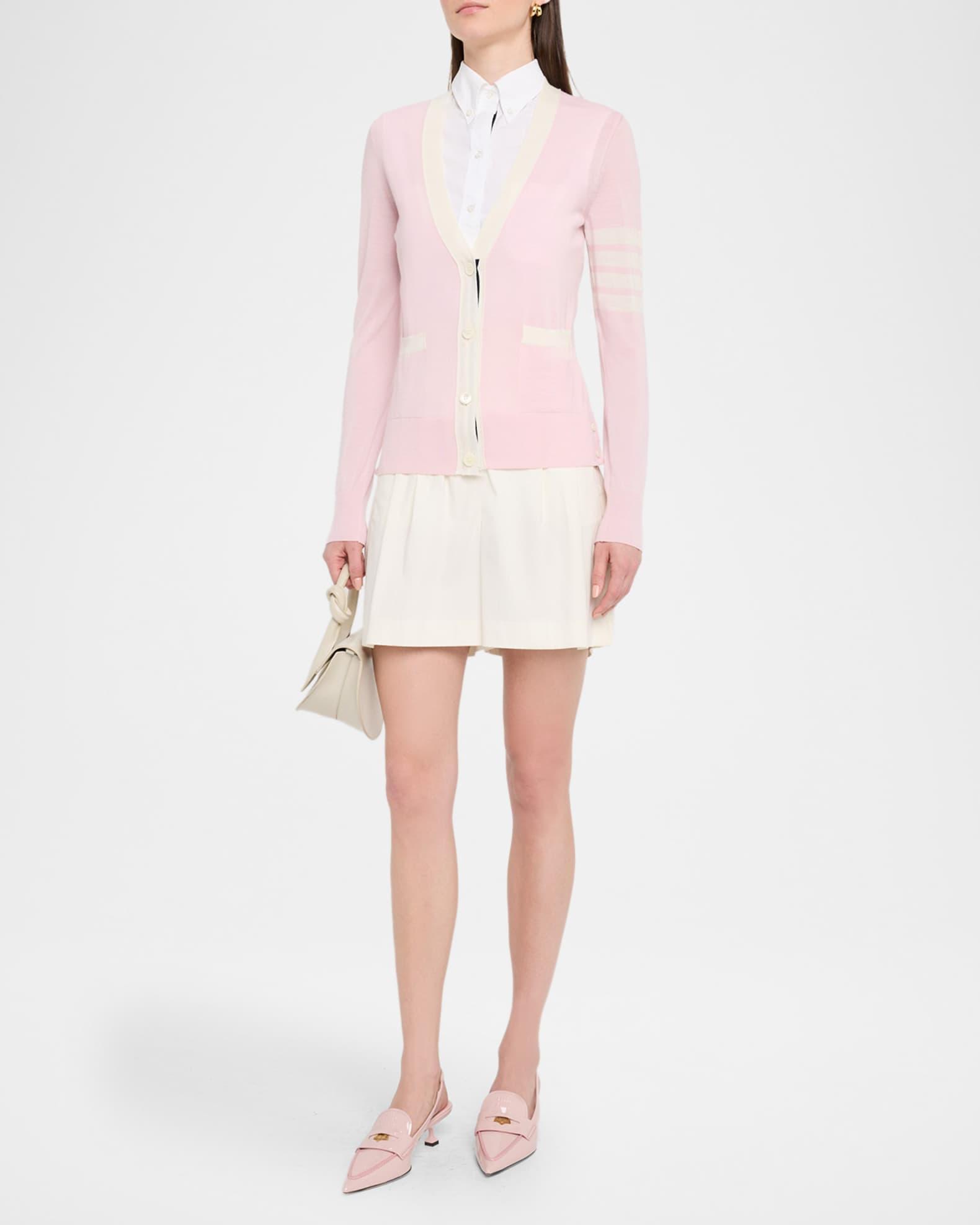 V-Neck 4-Bar Fine Merino Wool Cardigan Product Image