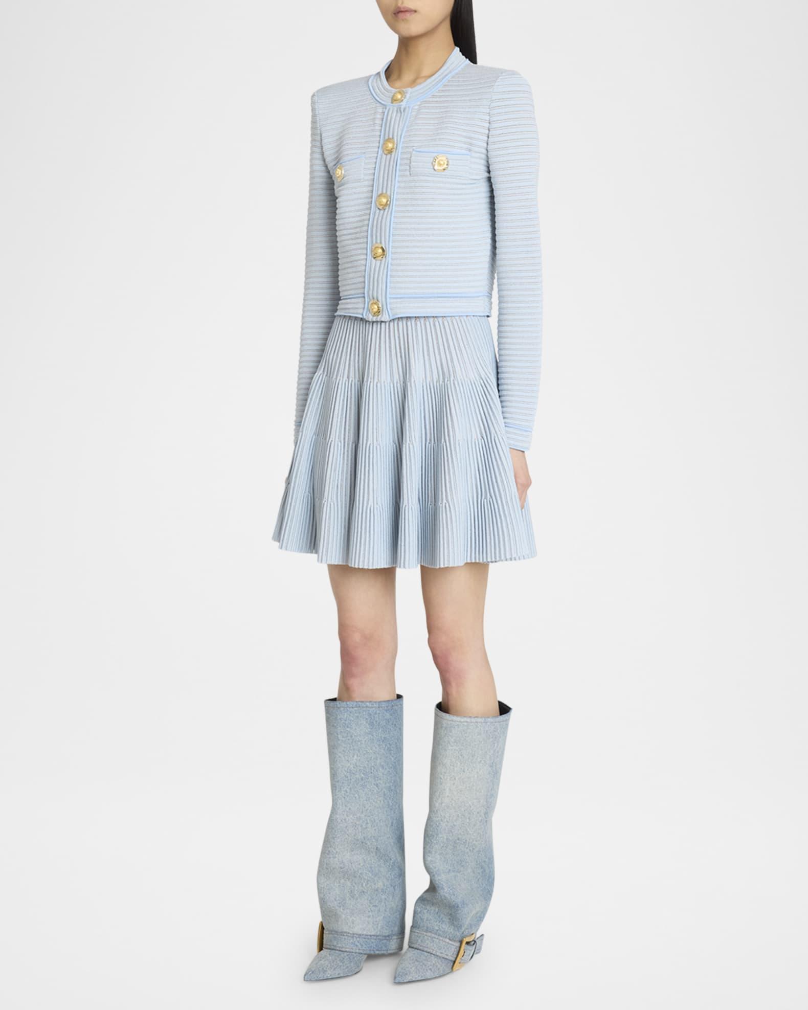 Anthem Washed Denim Buckle Knee-High Boots Product Image