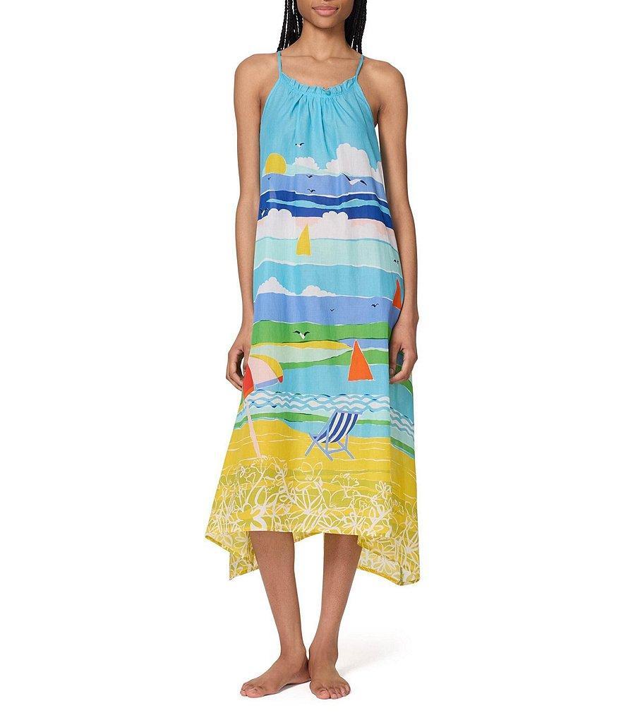 kate spade new york Summer Print Scoop Neck Swim Cover-Up Dress Product Image