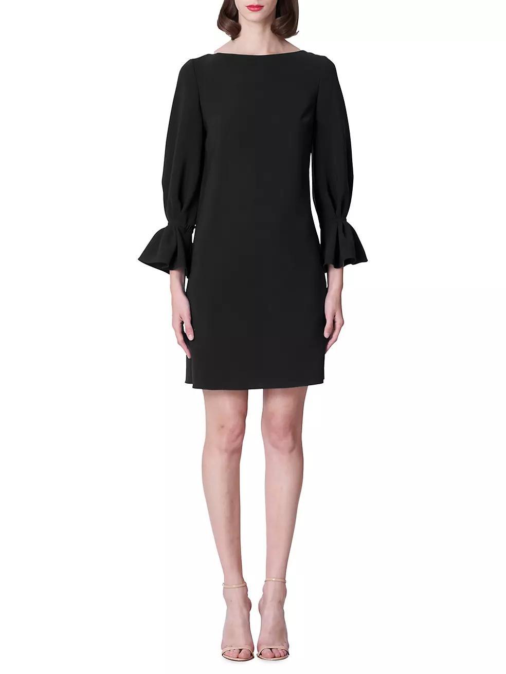 Womens Silk Puff-Sleeve Shift Minidress Product Image