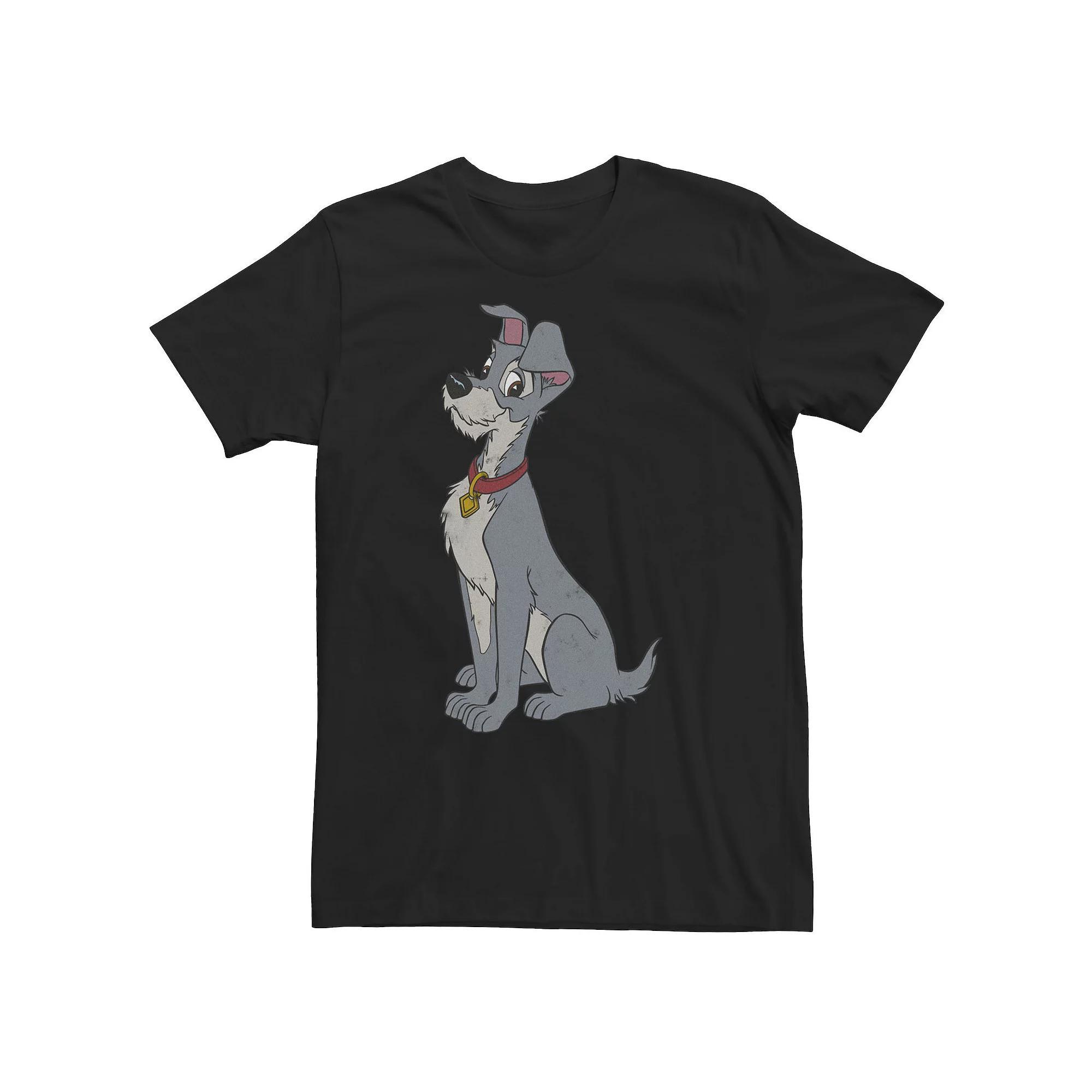 Big & Tall Disney Lady & The Tramp Simple Portrait Tee, Men's, Size: XL Tall, Black Product Image