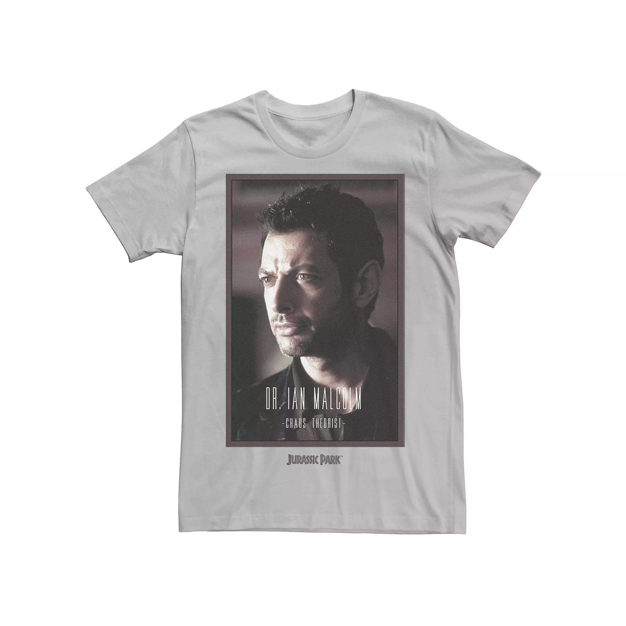 Men's Jurassic Park Dr. Ian Malcolm Chaos Theorist Tee, Size: Small, Silver Product Image