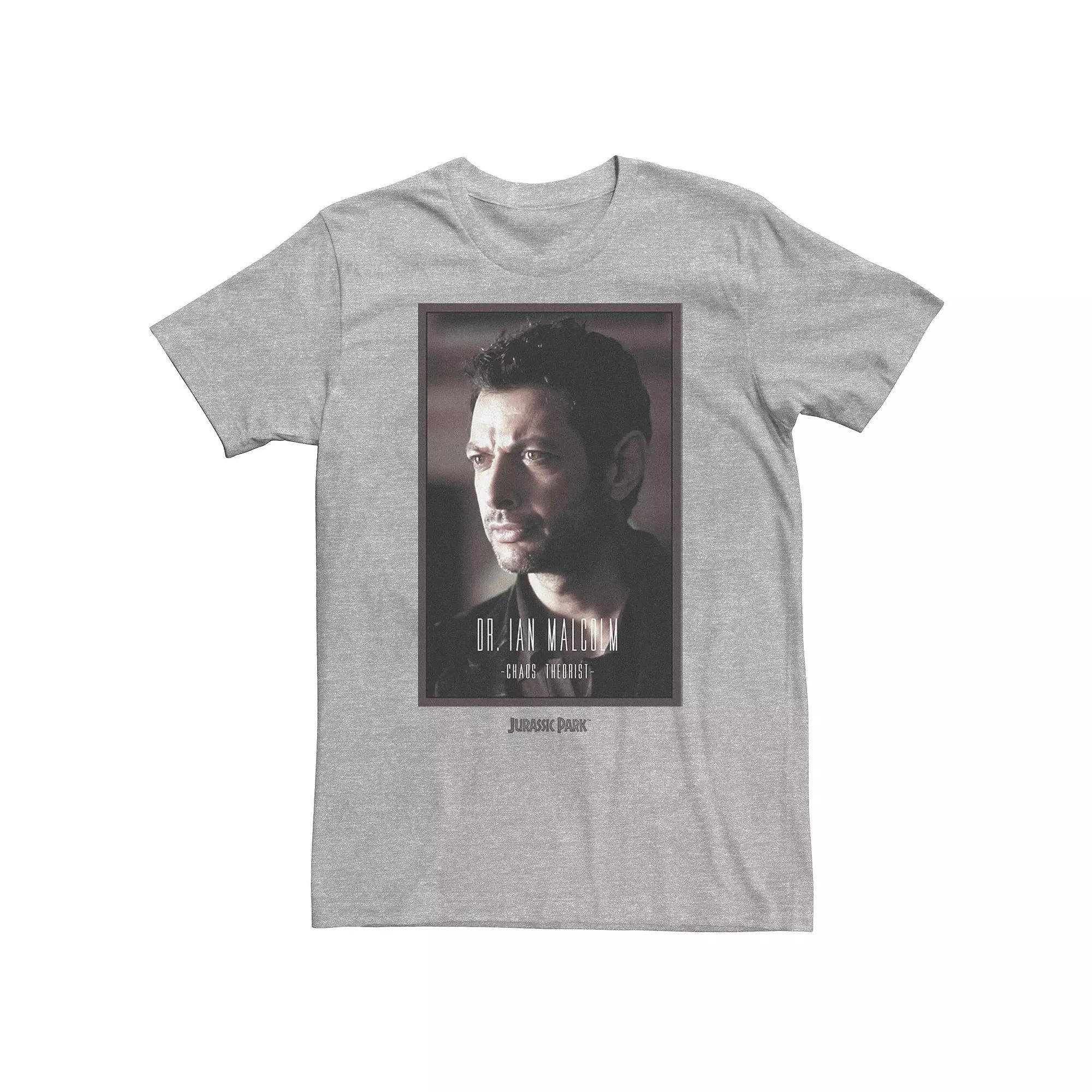 Big & Tall Jurassic Park Dr. Ian Malcolm Chaos Theorist Tee, Men's, Size: 4XLT, Athletic Grey Product Image