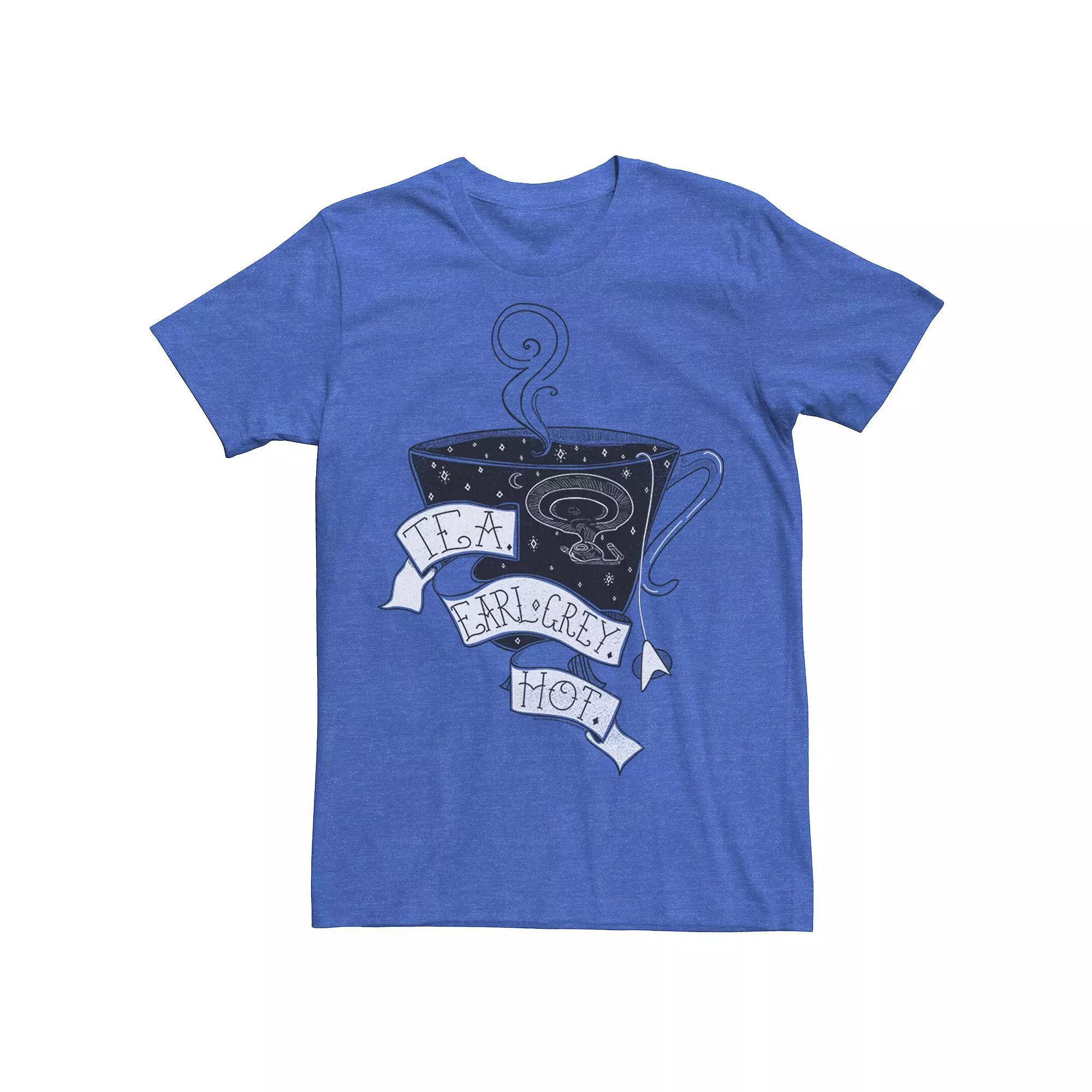 Men's Star Trek Next Generation Earl Grey Drawing Tee, Size: XL, Royal Grey Product Image