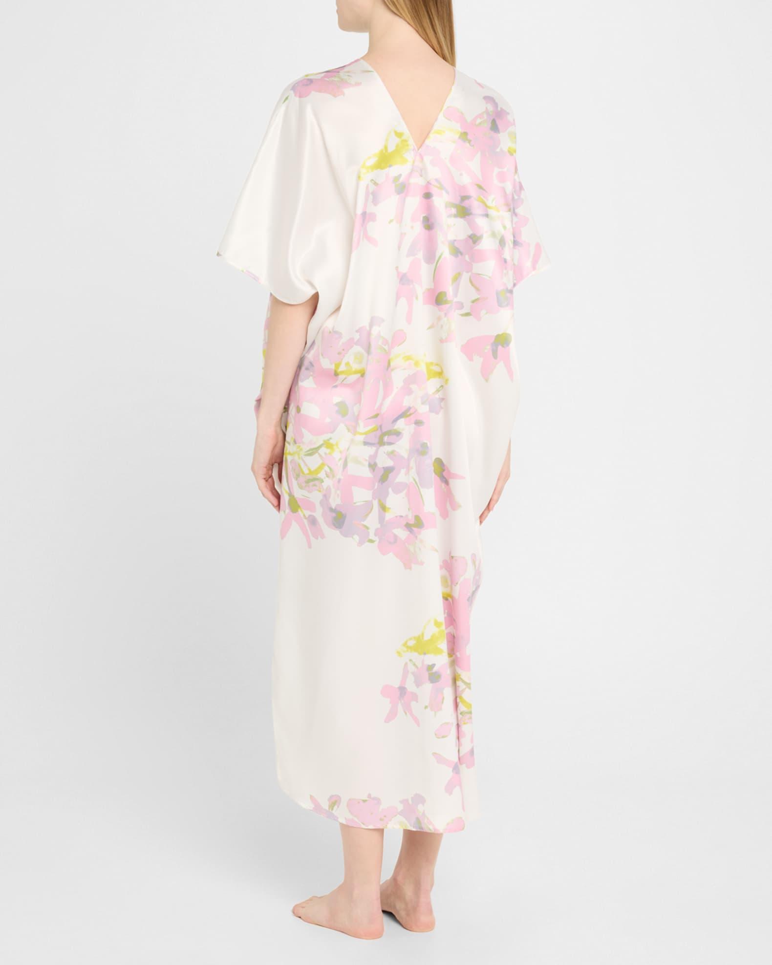 Sumi-E Floral-Print Charmeuse Midi Caftan Product Image