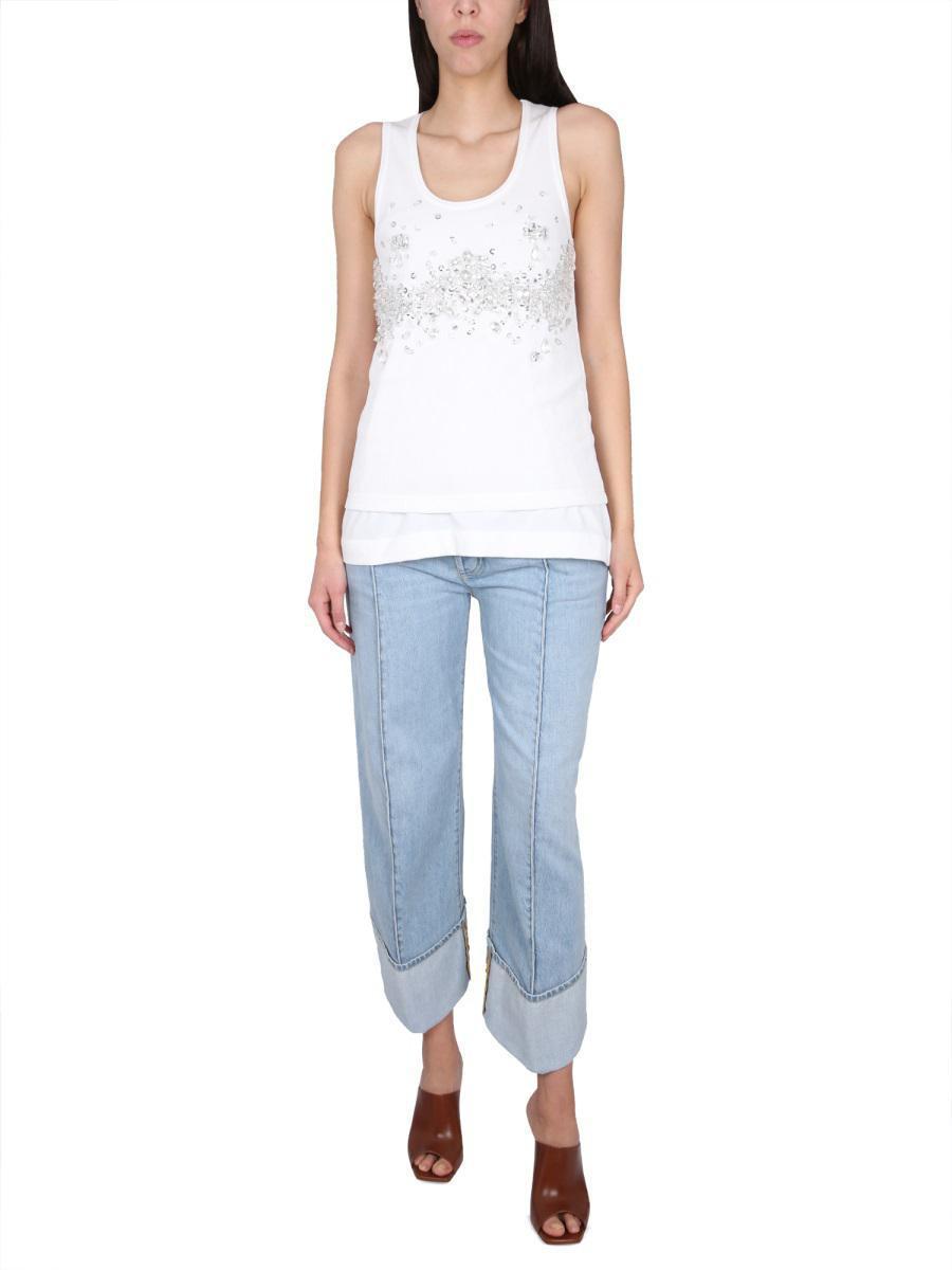 BOTTEGA VENETA Jersey Top In White Product Image