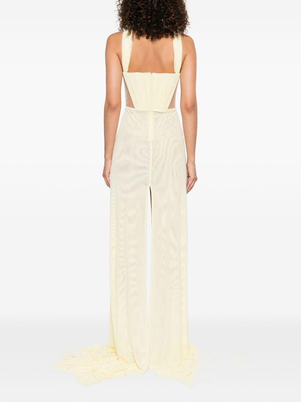 tulle-insert draped maxi dress Product Image