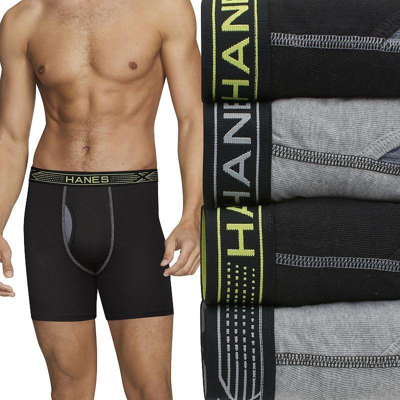 Hanes Ultimate Mens Performance Boxer Brief Underwear, X-Temp, Assorted 4-Pack 2XL Product Image