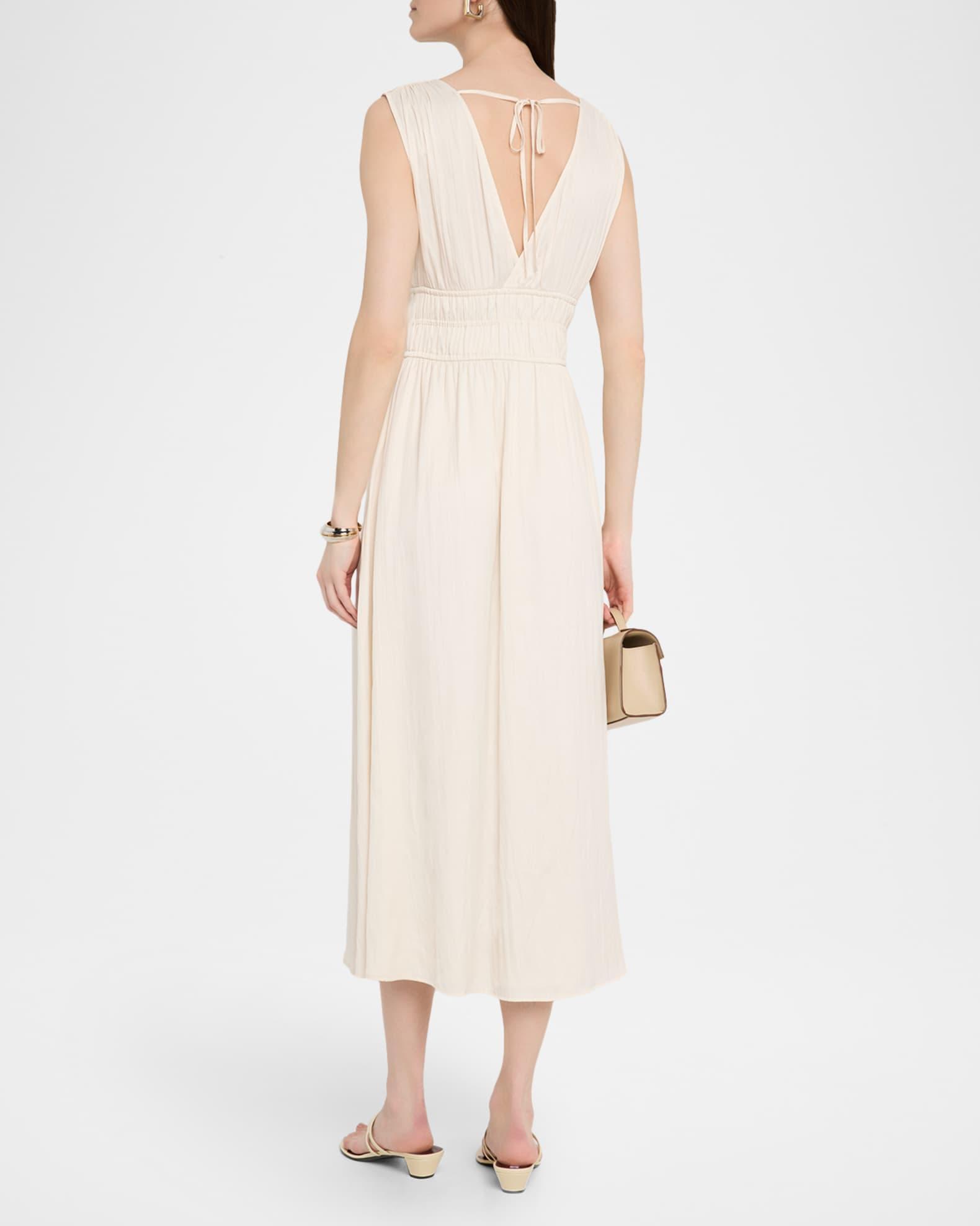 Lilith Shirred Drawstring Midi Dress Product Image
