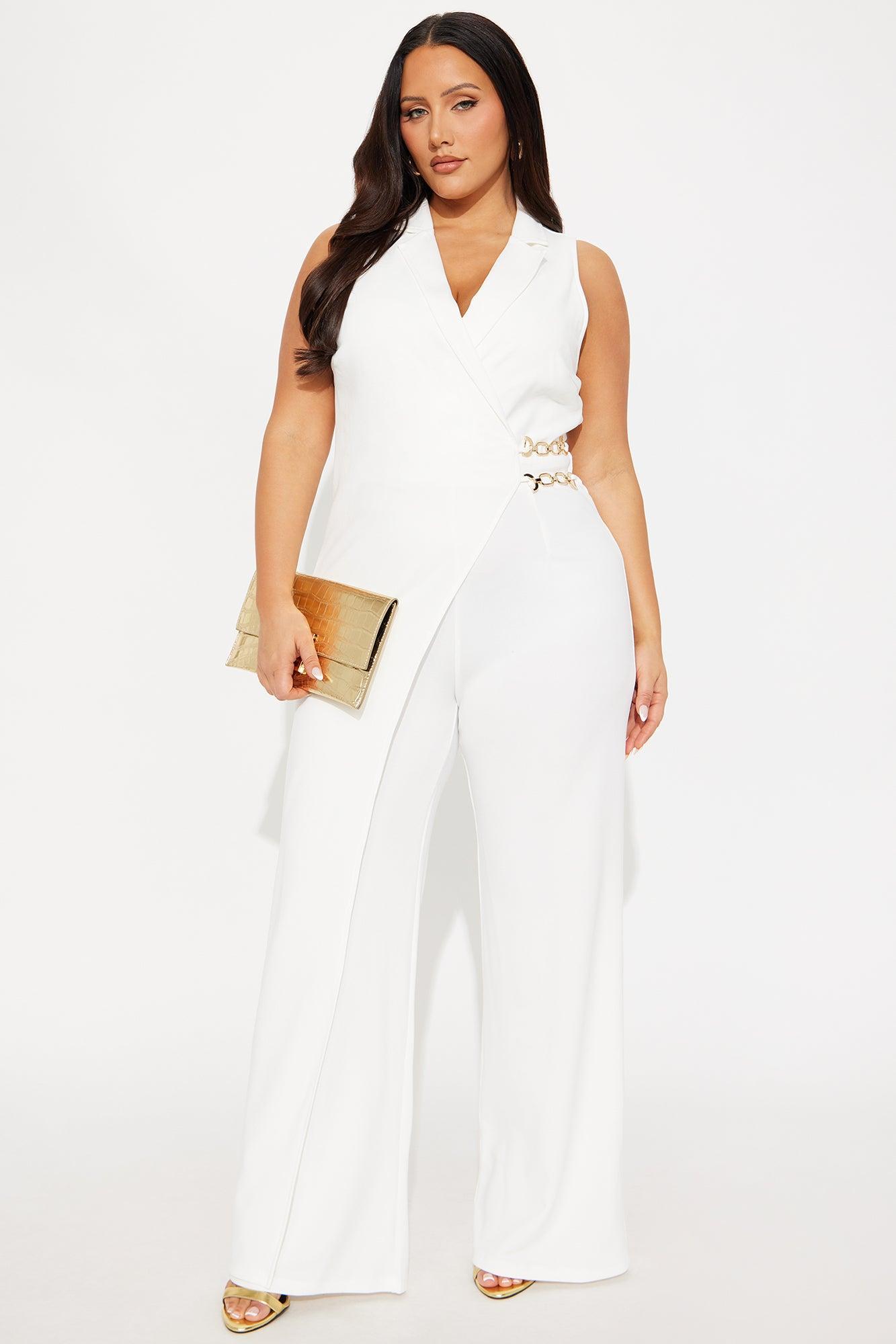 Gia Crepe Jumpsuit - White Product Image
