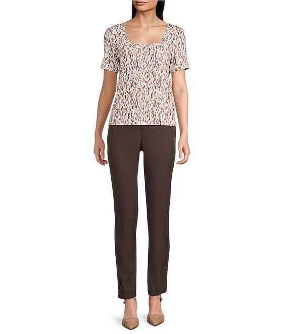 Calvin Klein Knit Printed Square Neck Short Sleeve Top Product Image