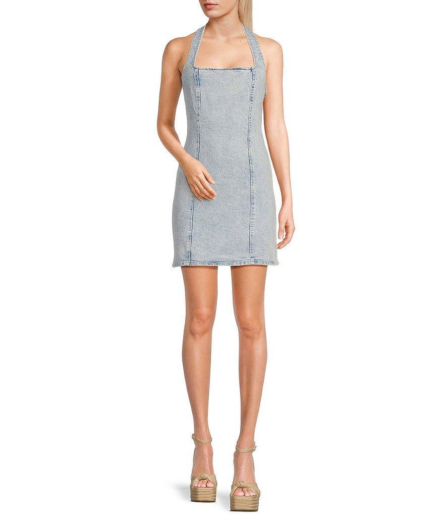 GB Denim Halter Mini Dress Product Image