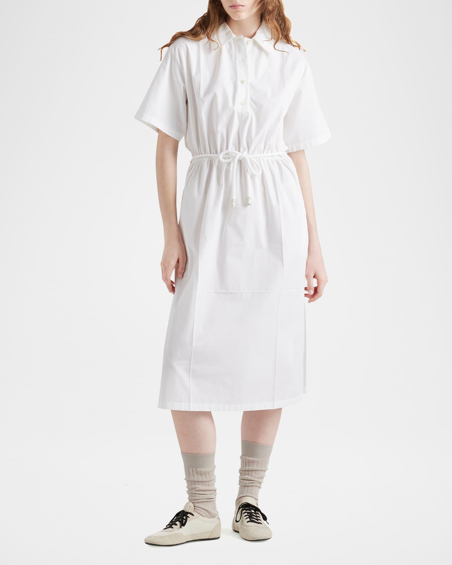 Drawstring Satin Back Midi Dress Product Image