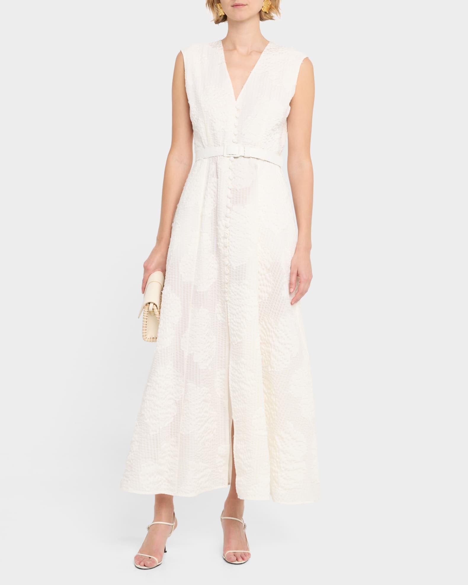 Caroline Seersucker Fil Coupe Poplin Maxi Dress Product Image