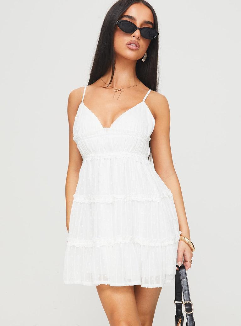 Berry Nice Mini Dress White Product Image