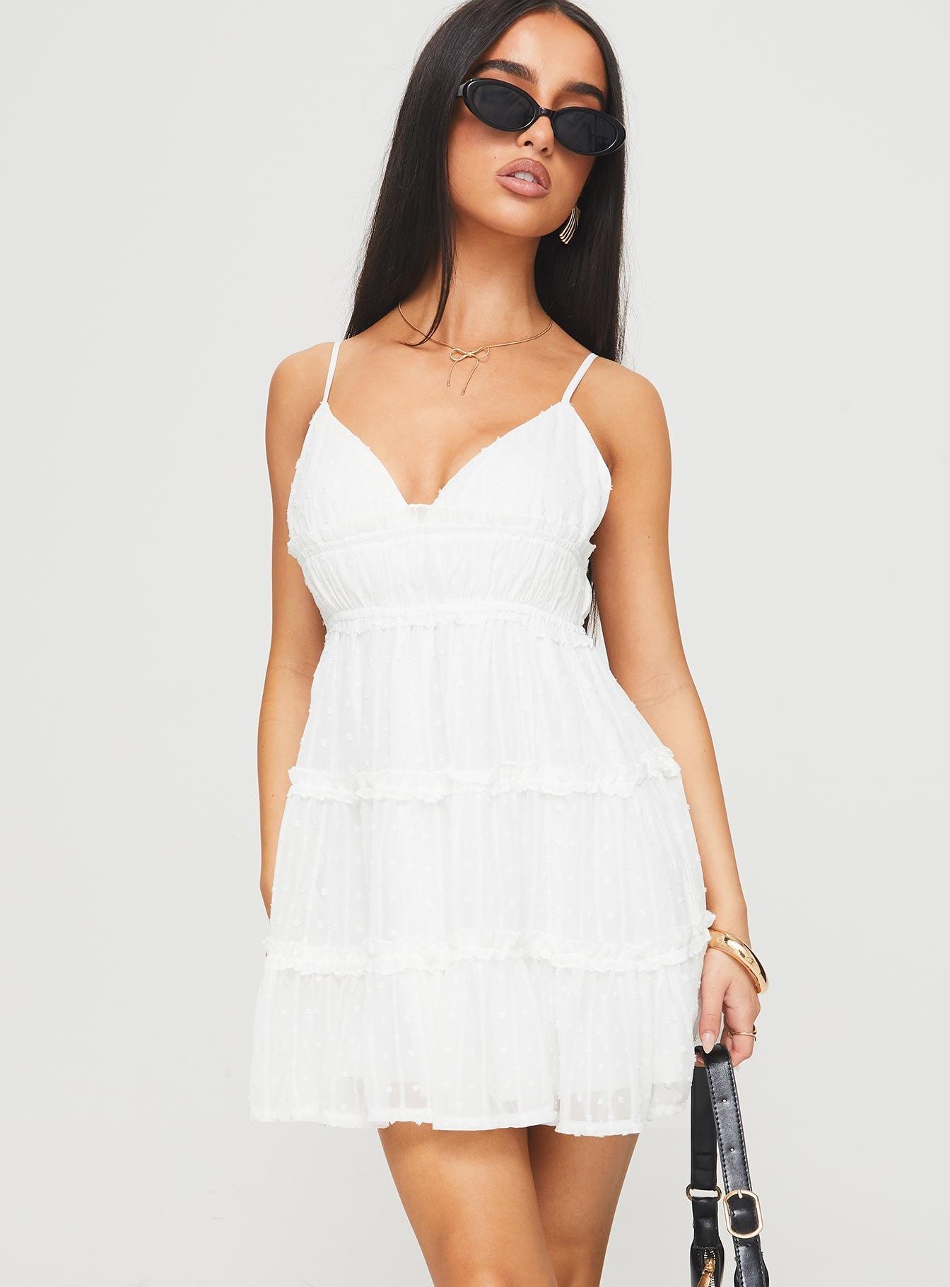 Berry Nice Mini Dress White Product Image