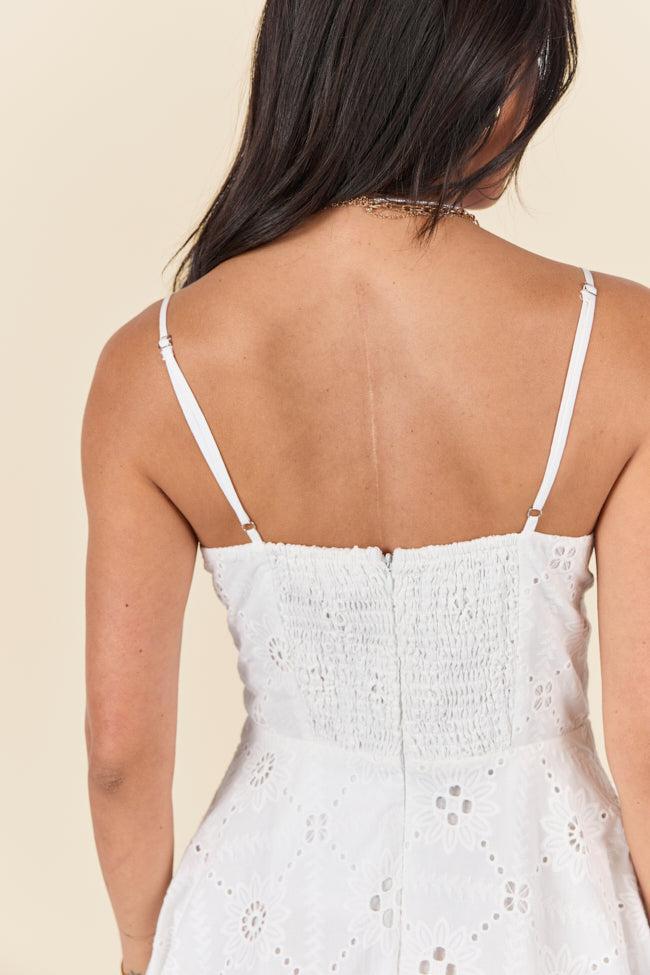 Short and Sweet White Eyelet Mini Dress SALE Product Image