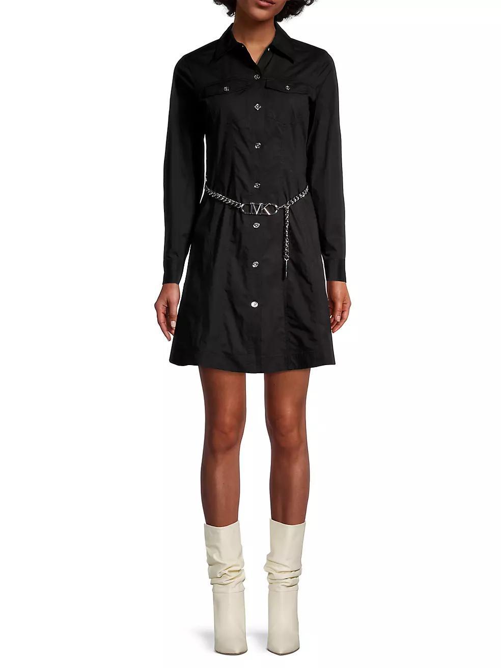 Poplin Belted Utility Minidress Product Image