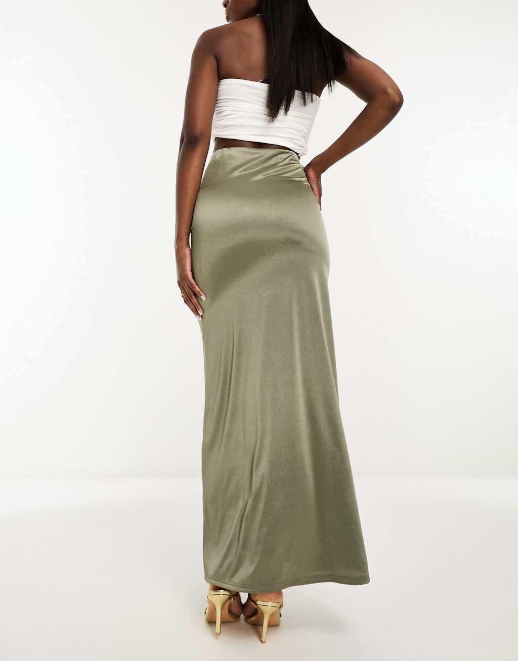 ASOS DESIGN satin twill maxi skirt Product Image