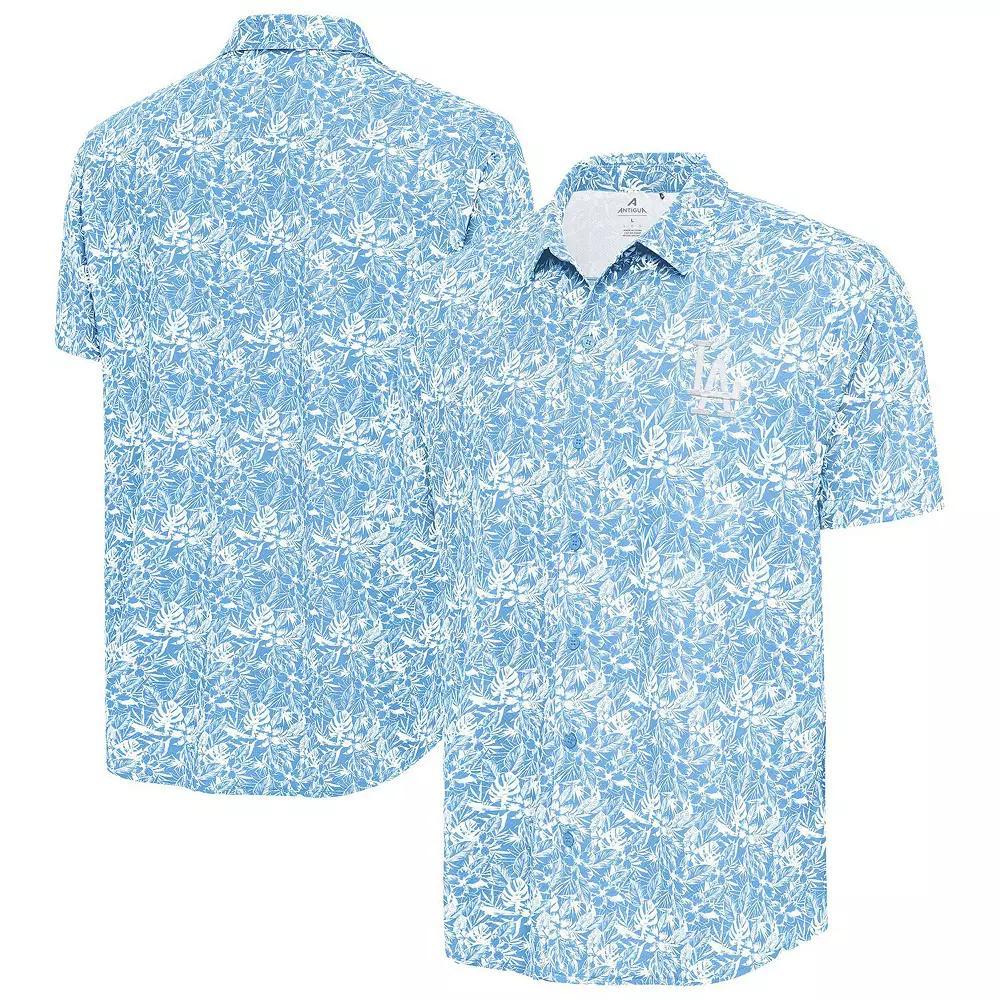 Men's Antigua Powder Blue Los Angeles Dodgers Resort Button-Up Shirt, Size: Large, Light Product Image
