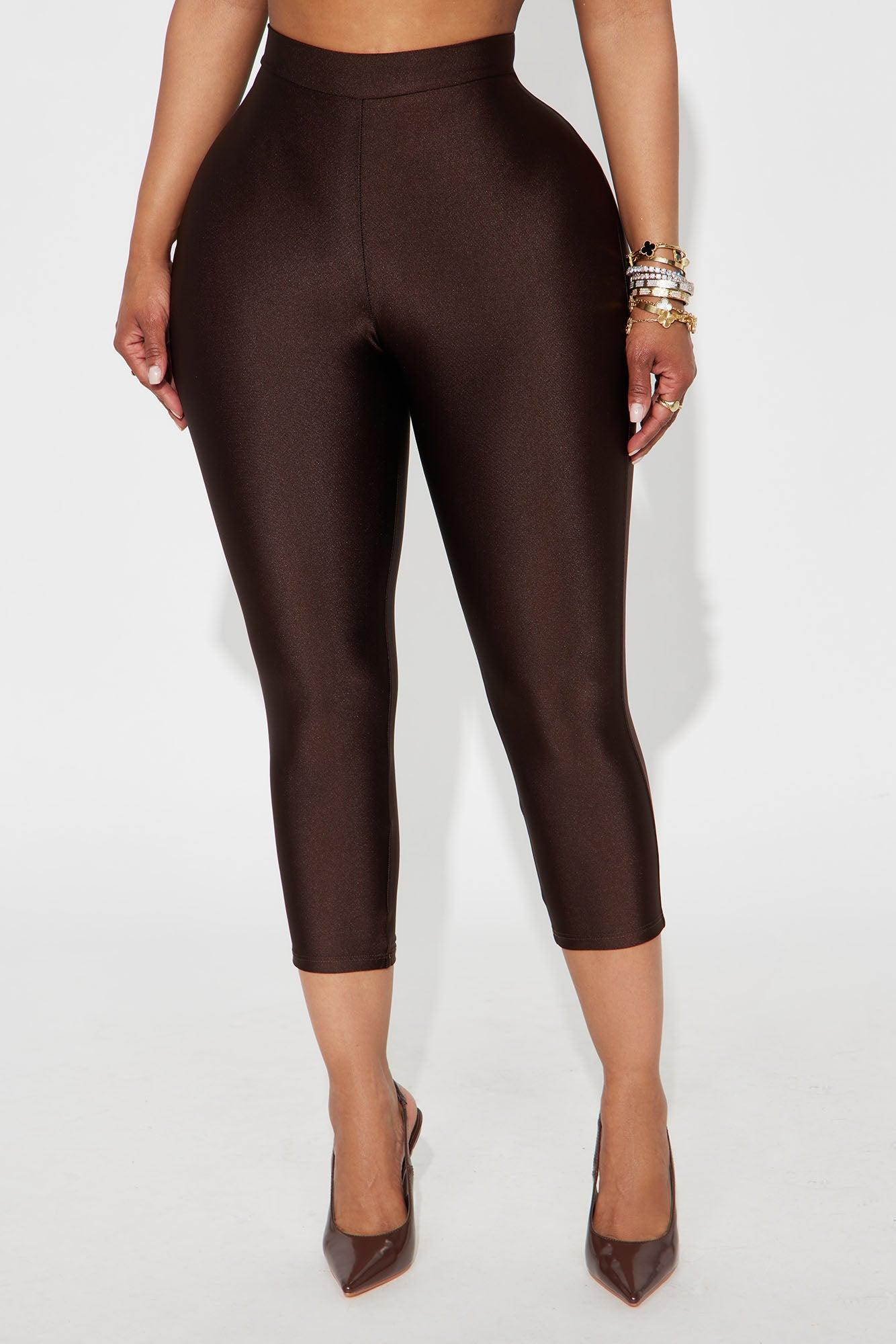 Nikole High Rise Tricot Capri Legging - Chocolate Product Image