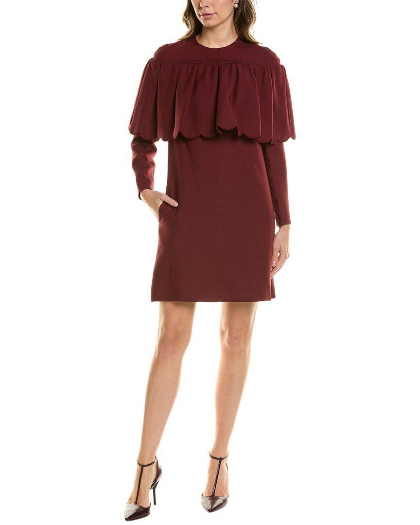 VALENTINO Wool & Silk-blend Shift Dress In Red Product Image