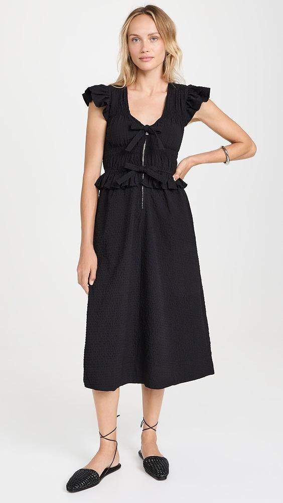 Sea Regina Seersucker Flutter Sleeve Dress | Shopbop Product Image