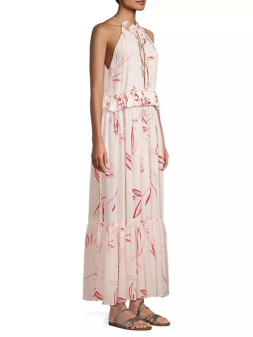 Summer Reverie Alegra Keyhole Crêpe De Chine Maxi Dress Product Image