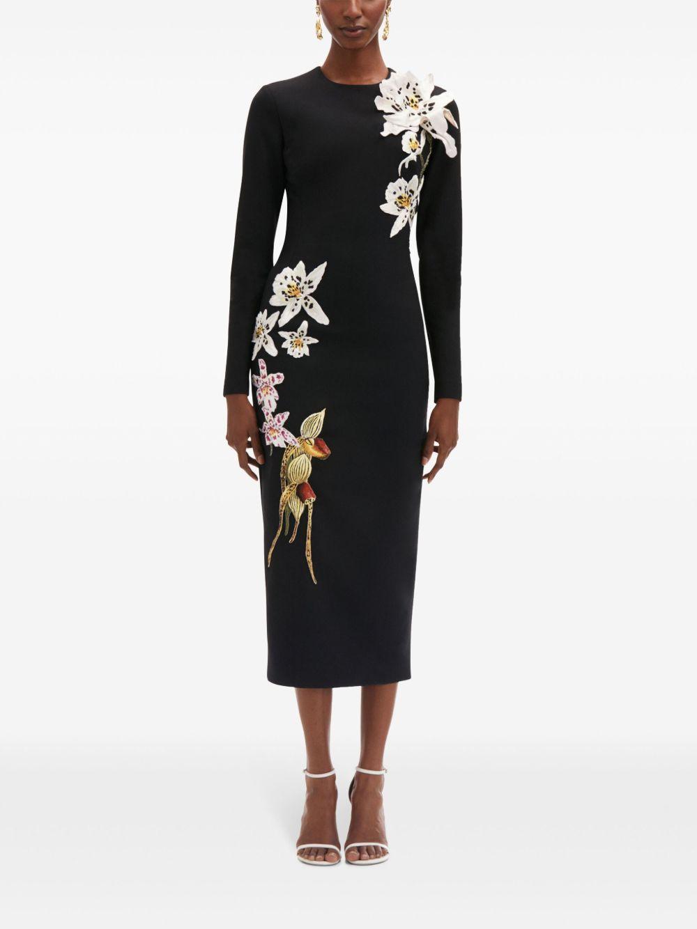 Orchid crystal-threadwork midi dress Product Image