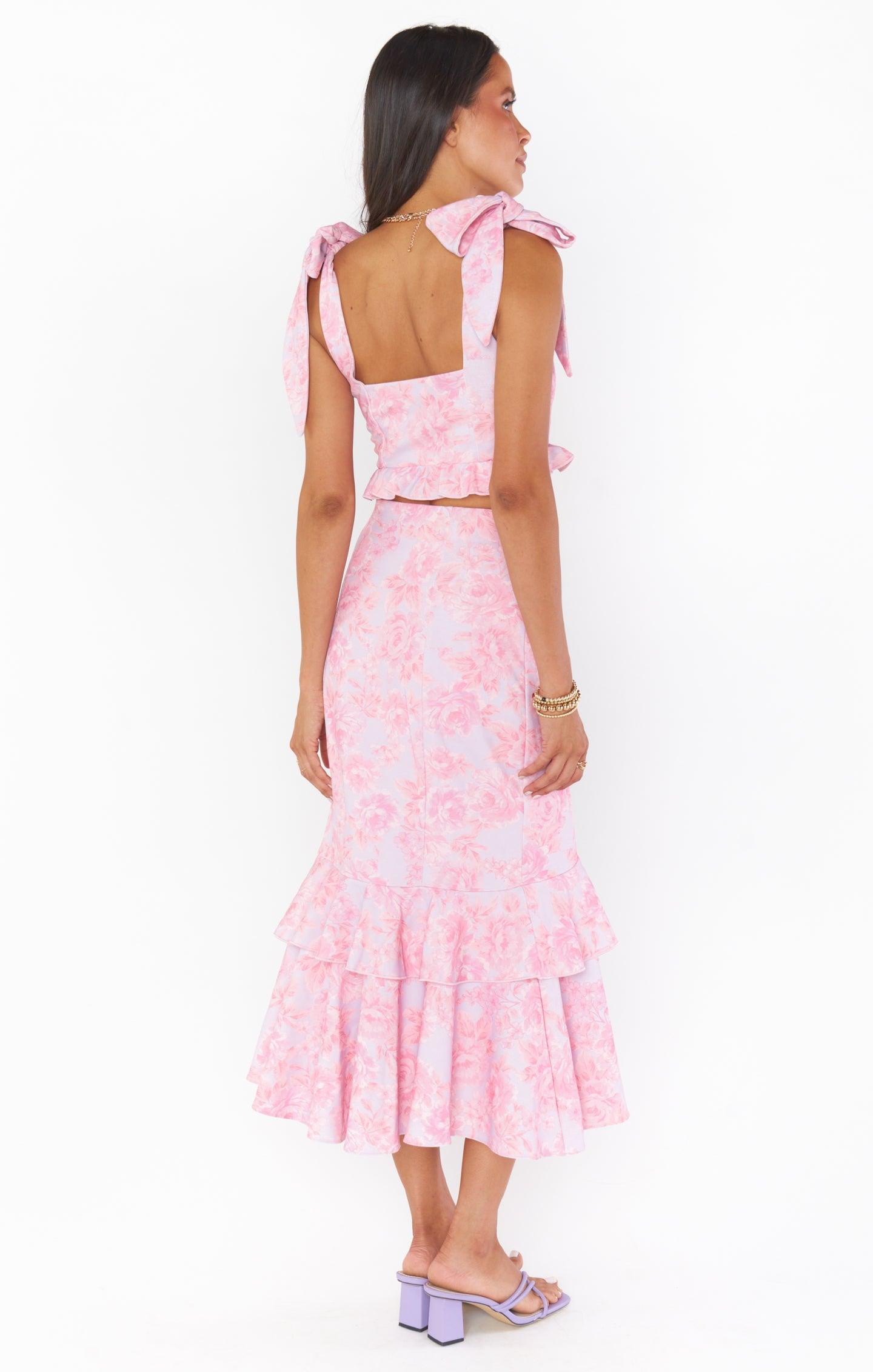 Dutchess Ruffle Skirt ~ Blushing Floral Stretch Product Image