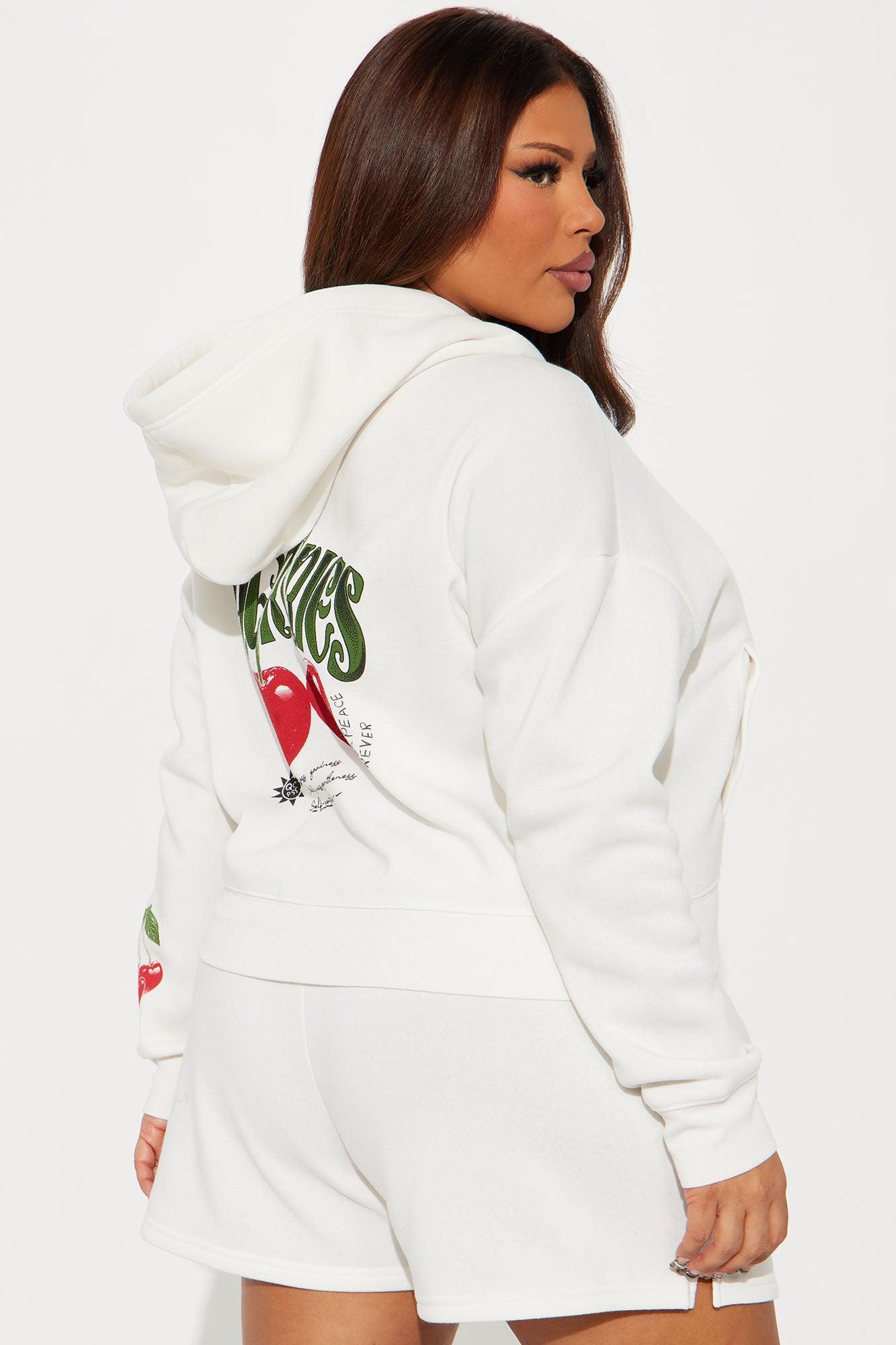 Tasty Cherries Fleece Short Set - Ivory Product Image