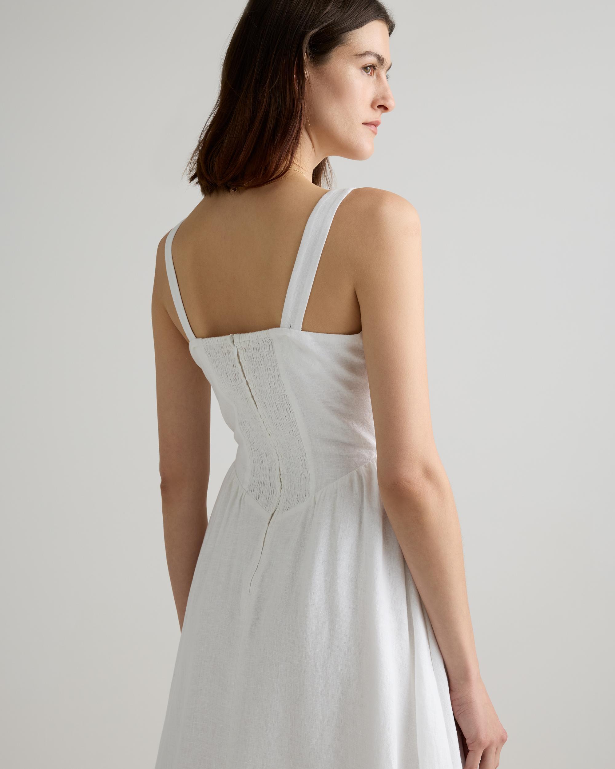 Quince | Women's 100% European Linen Corset Midi Dress Size XS Product Image