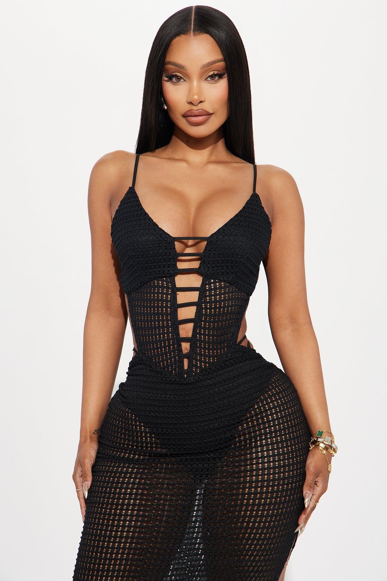 Kaelyn Crochet Maxi Dress - Black Product Image
