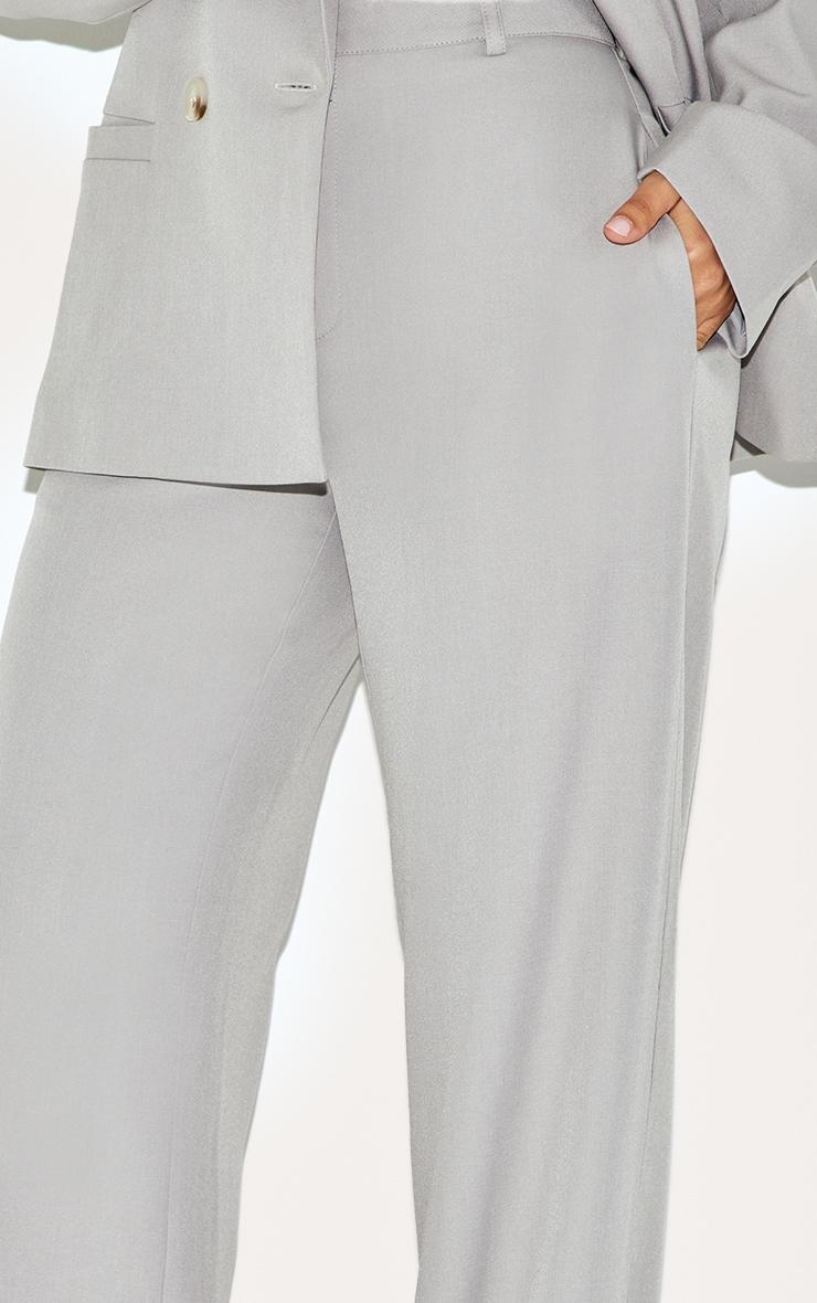 Petite Grey Woven Tailored Straight Leg Pants Product Image