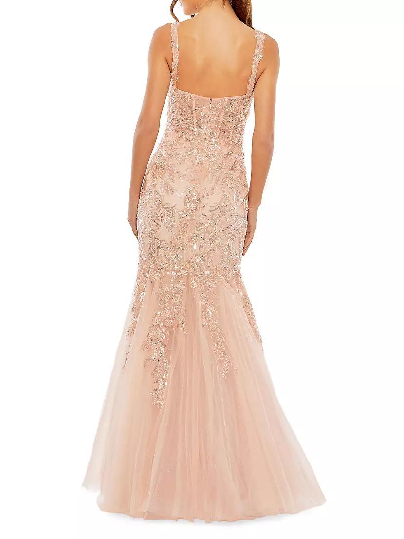 Embellished Tulle Corset Trumpet Gown Product Image