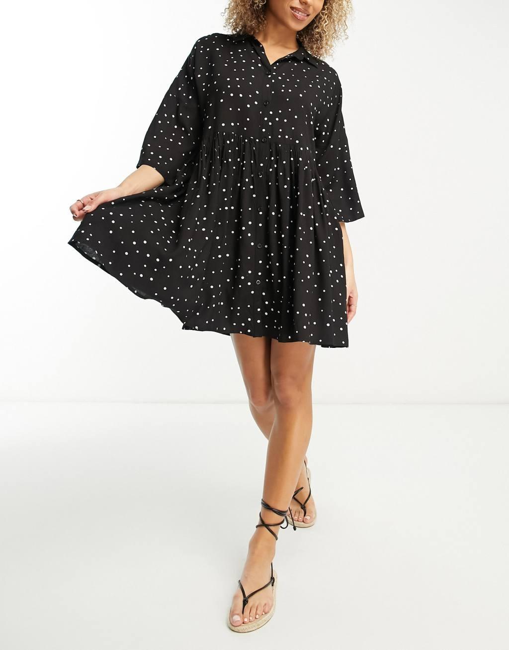 Esmee Exclusive oversized shirt mini summer dress Product Image
