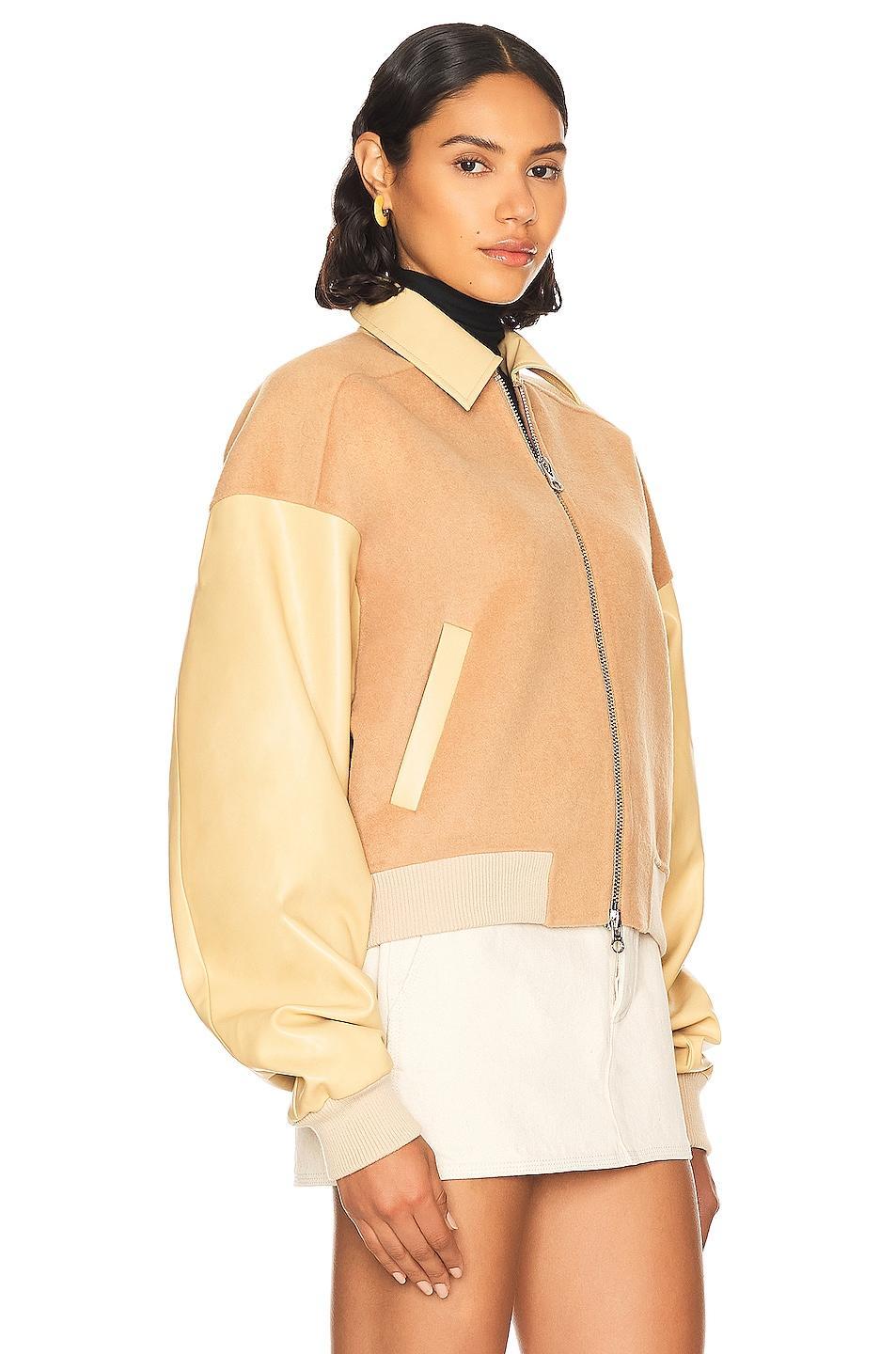 Faux Leather & Wool Blend Bomber Helsa Product Image