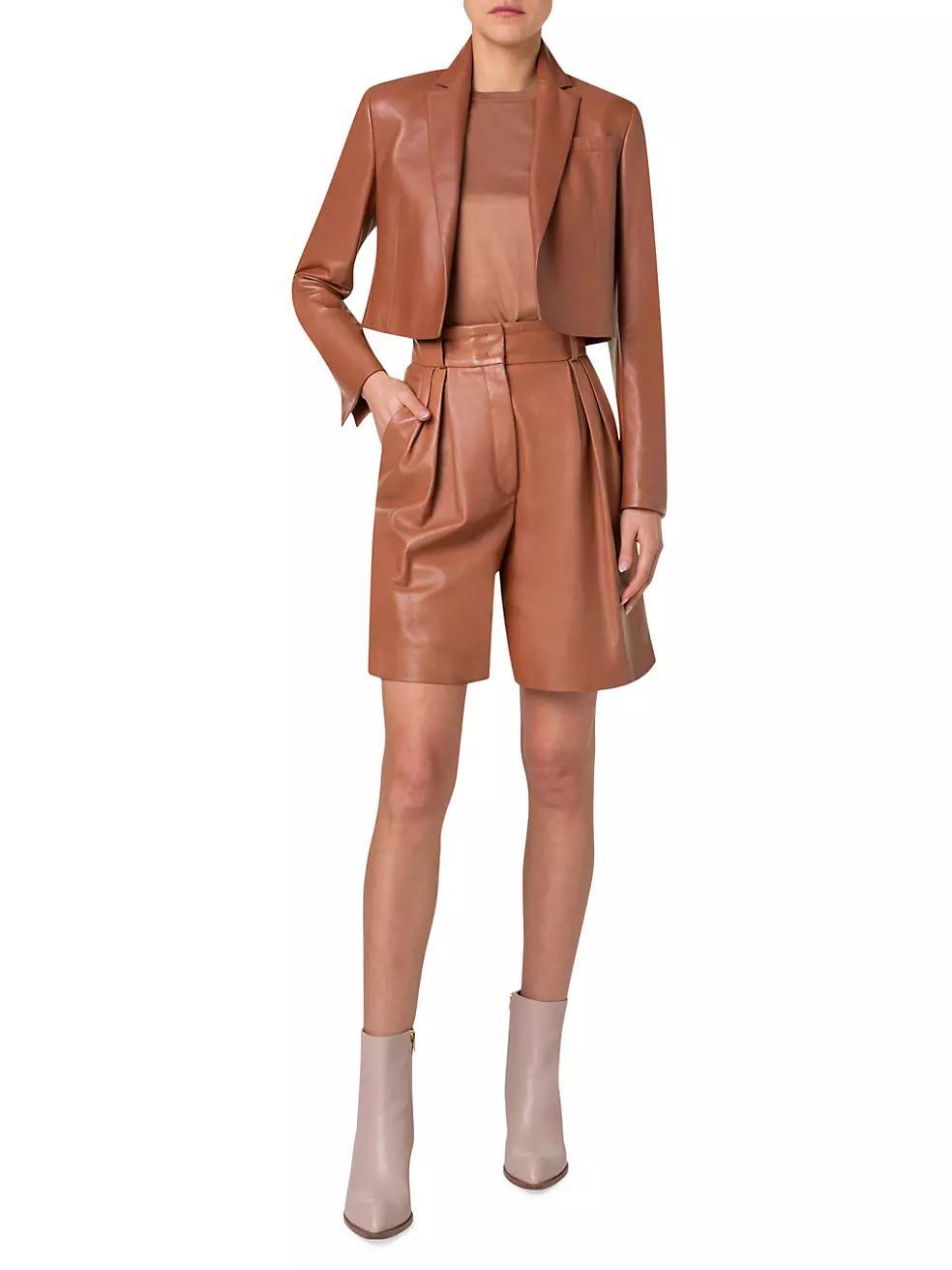 Gian Leather Crop Jacket Product Image