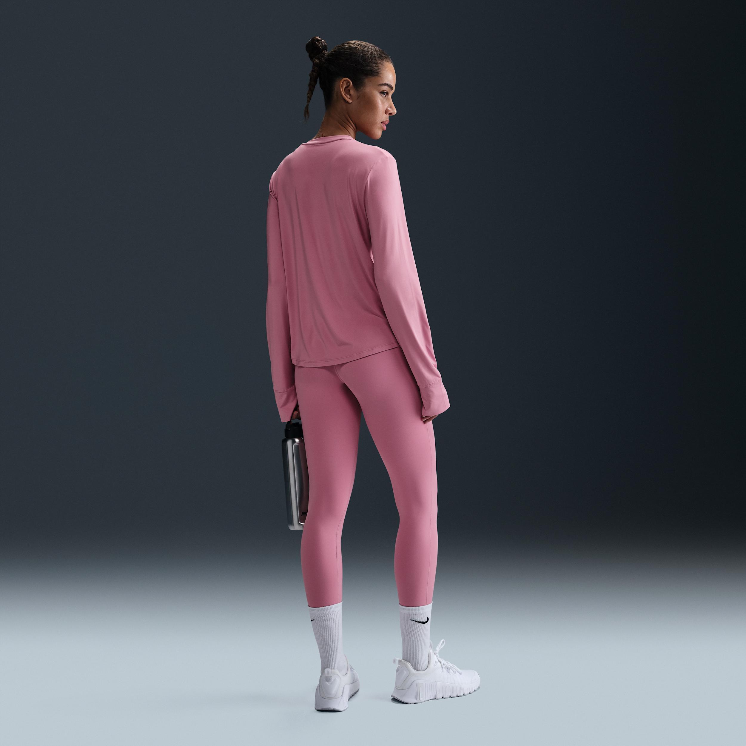 Women's Nike One Classic Dri-FIT Long Sleeve Top, Size: Medium, Elemental Pink Product Image