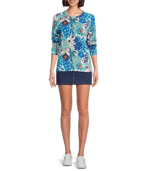 Lilly Pulitzer Salima Best Fronds Forever Print Crew Neck Long Sleeve Sweater Product Image