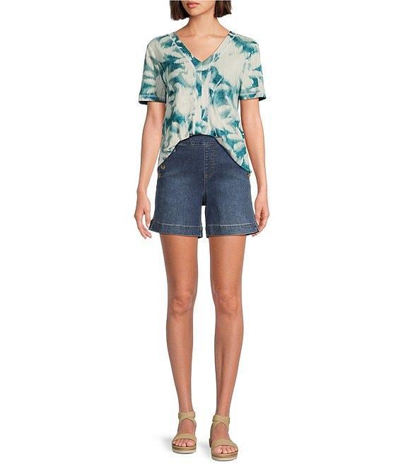 Westbound Enchanted Garden Print Short Sleeve V-Neck Top Product Image