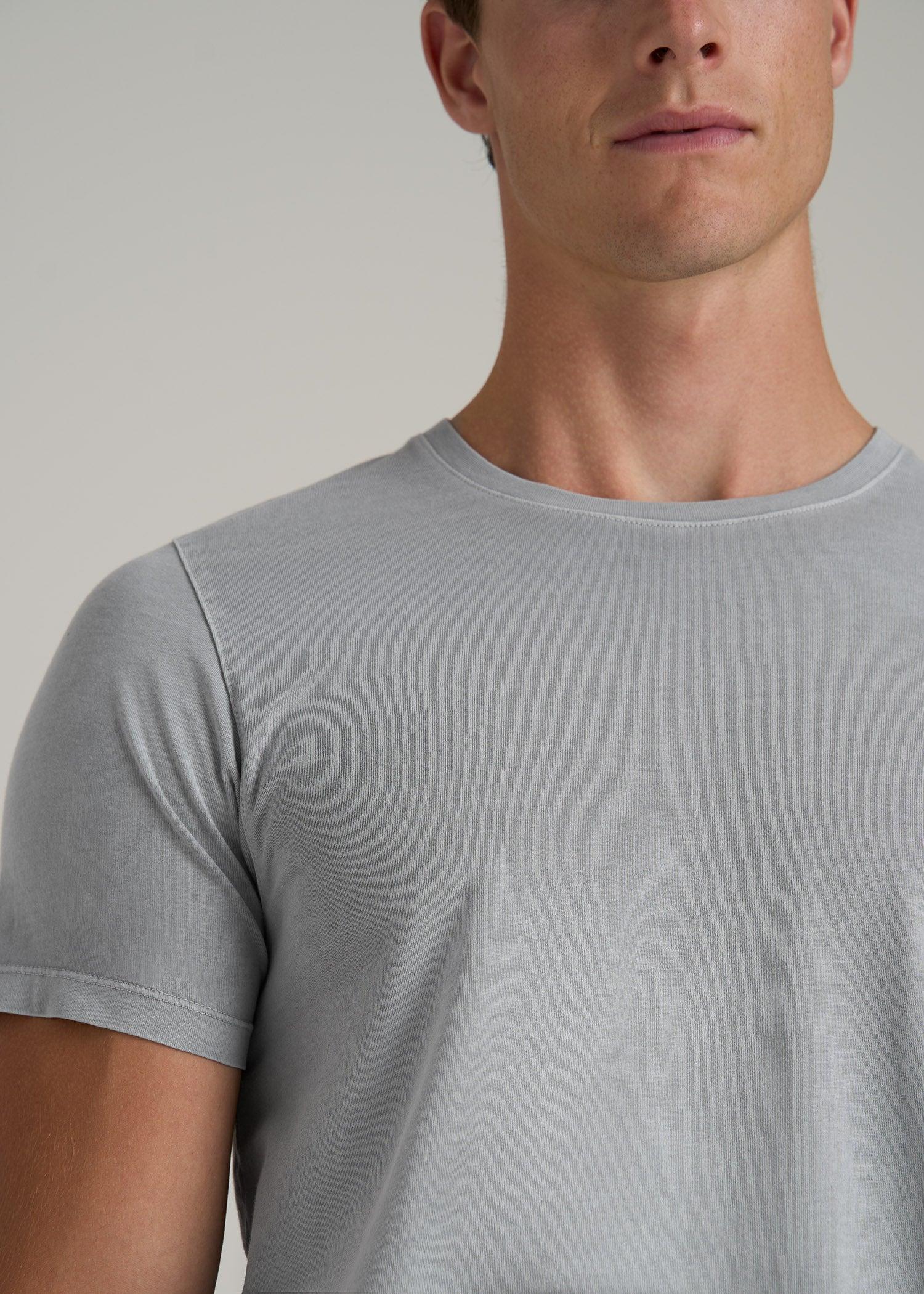 MODERN-FIT Garment Dyed Cotton Men's Tall T-Shirt in Sustained Grey Product Image