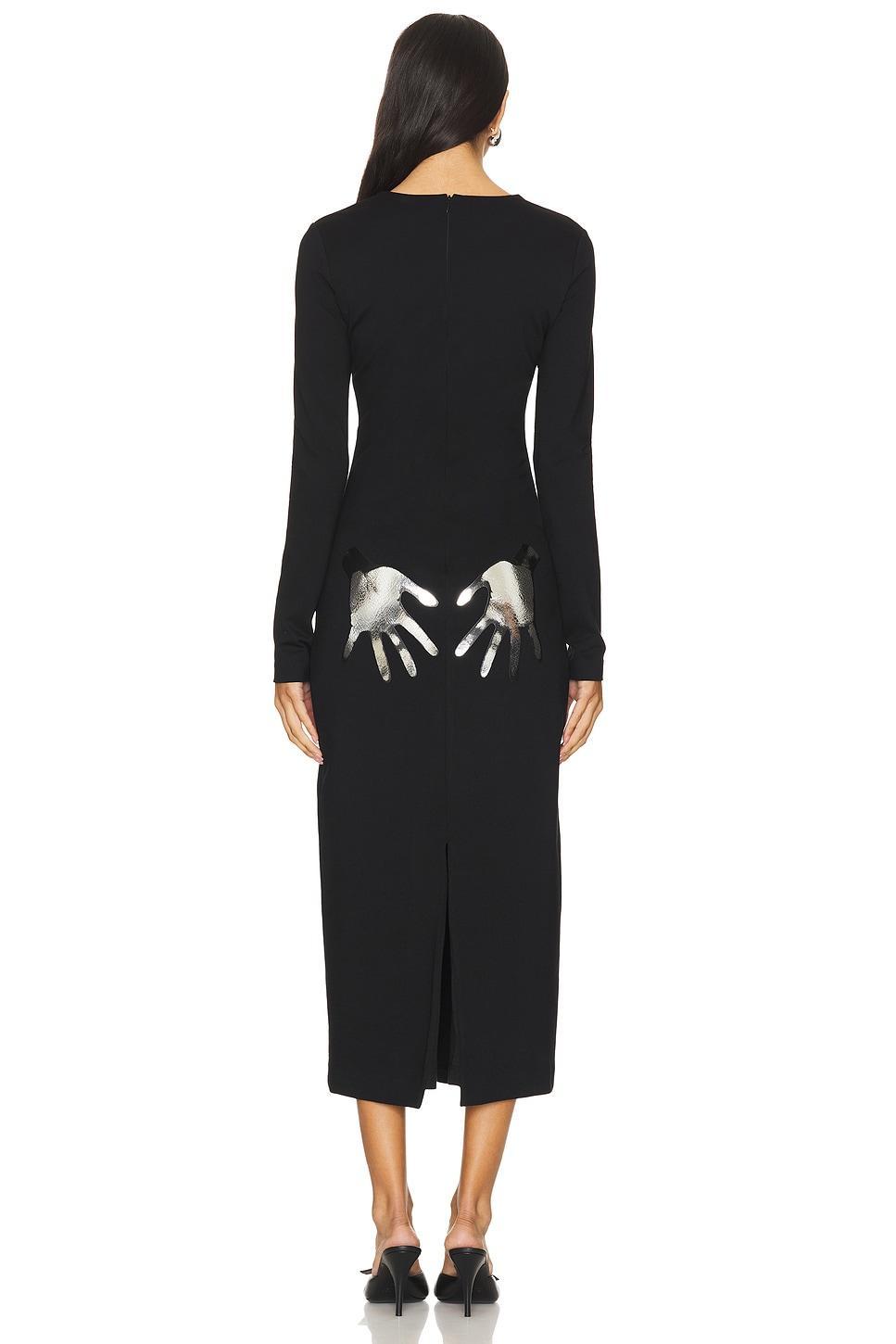 Handprint Long Sleeve Midi Dress AREA Product Image